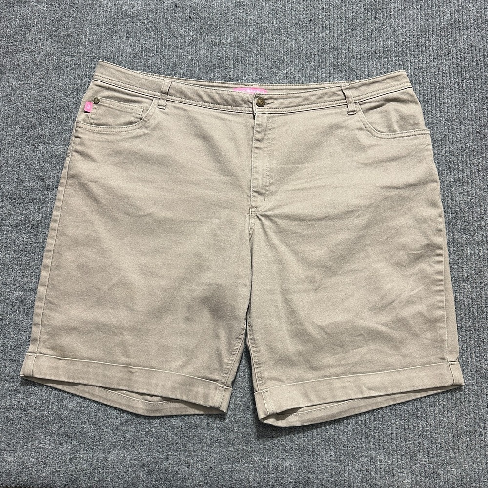 Woman Within Shorts Actual Size W42" Light Tan Casual Pockets High‎ Rise Chino